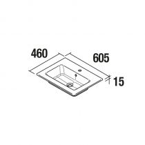 Vasque VILNA 60,5x46cm percée 1 trou Mineralsolid - SALGAR Réf. 91234