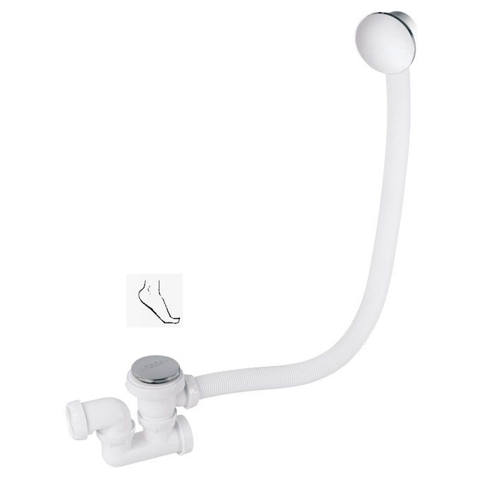 Clapet Siphon Wirquin SP50199 Quick-clac Bonde chrome avec trop-plein