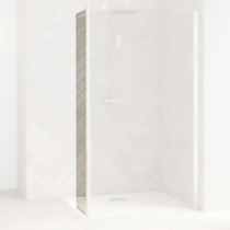 Volet mobile Smart Design Duo 35cm profilé Blanc verre transparent - KINEDO Réf. PA985BTNE