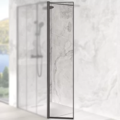 Volet pivotant Walk-in Premium Solo Design 45cm verre atelier profil� Noir mat - KINEDO R�f. PA8290NMATLE
