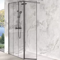 Volet pivotant Walk-in Premium Solo Design 45cm verre atelier profilé Noir mat - KINEDO Réf. PA8290NMATLE