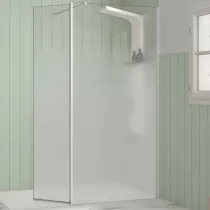 Volet pivotant Walk-in Premium Solo Design 45cm verre cosmos XL droite profilé Blanc grainé - KINEDO Réf. PA8290BGCOXED