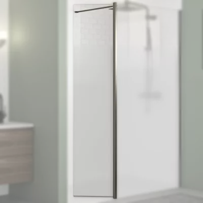 Volet pivotant Walk-in Premium Solo Design 45cm verre Cosmos XL droite profil� Graphite bross� - KINEDO R�f. PA8290GCOXED