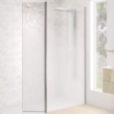Volet pivotant Walk-in Premium Solo Design 45cm verre Cosmos XL droite profil� Inox bross� - KINEDO R�f. PA8290ICOXED