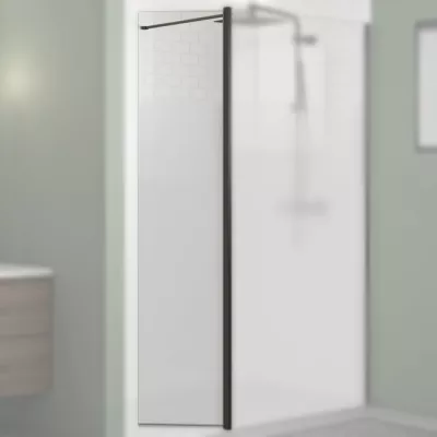 Volet pivotant Walk-in Premium Solo Design 45cm verre cosmos XL droite profil� Noir mat - KINEDO R�f. PA8290NMCOXED