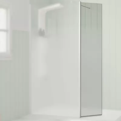 Volet pivotant Walk-in Premium Solo Design 45cm verre cosmos XL gauche profil� Blanc grain� - KINEDO R�f. PA8290BGCOXEG
