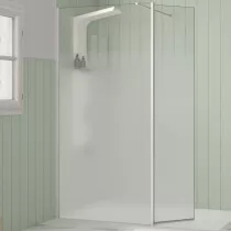Volet pivotant Walk-in Premium Solo Design 45cm verre cosmos XL gauche profilé Blanc grainé - KINEDO Réf. PA8290BGCOXEG