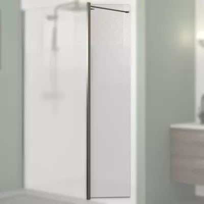 Volet pivotant Walk-in Premium Solo Design 45cm verre Cosmos XL gauche profil� Graphite bross� - KINEDO R�f. PA8290GCOXEG