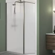 Volet pivotant Walk-in Premium Solo Design 45cm verre Cosmos XL gauche profilé Graphite brossé - KINEDO Réf. PA8290GCOXEG