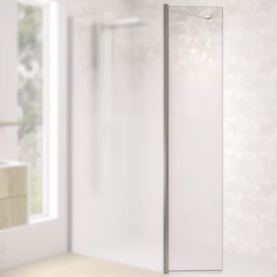 Volet pivotant Walk-in Premium Solo Design 45cm verre Cosmos XL gauche profil� Inox bross�  - KINEDO R�f. PA8290ICOXEG