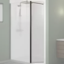 Volet pivotant Walk-in Premium Solo Design 45cm verre cosmos XL gauche profilé Noir mat - KINEDO Réf. PA8290NMCOXEG