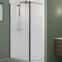 Volet pivotant Walk-in Premium Solo Design 45cm verre cosmos XL gauche profilé Noir mat - KINEDO Réf. PA8290NMCOXEG