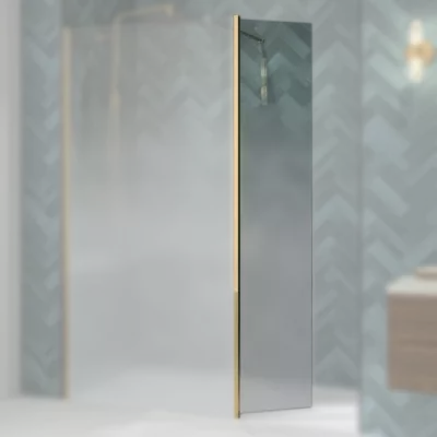 Volet pivotant Walk-in Premium Solo Design 45cm verre Cosmos XL gauche profil� Or bross� - KINEDO R�f. PA8290DCOXEG
