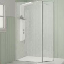 Volet pivotant Walk-in Premium Solo Design 45cm verre tissage profilé Blanc grainé - KINEDO Réf. PA8290BGTSGE