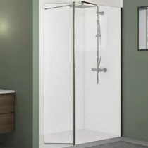 Volet pivotant Walk-in Premium Solo Design 45cm verre tissage profilé Graphite brossé  - KINEDO Réf. PA8290GTSGE