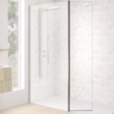 Volet pivotant Walk-in Premium Solo Design 45cm verre tissage profil� Inox bross�  - KINEDO R�f. PA8290ITSGE