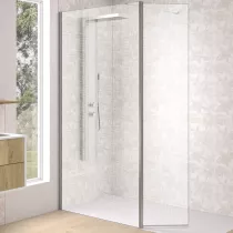Volet pivotant Walk-in Premium Solo Design 45cm verre tissage profilé Inox brossé  - KINEDO Réf. PA8290ITSGE