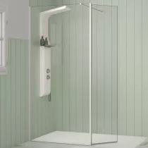 Volet pivotant Walk-in Premium Solo Design 45cm verre transparent profilé Blanc grainé - KINEDO Réf. PA8290BGTNE