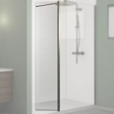Volet pivotant Walk-in Premium Solo Design 45cm verre transparent profil� Graphite bross� - KINEDO R�f. PA8290GTNE
