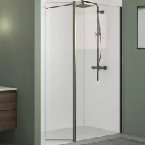 Volet pivotant Walk-in Premium Solo Design 45cm verre transparent profilé Graphite brossé - KINEDO Réf. PA8290GTNE