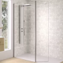 Volet pivotant Walk-in Premium Solo Design 45cm verre transparent profilé Inox brossé  - KINEDO Réf. PA8290ITNE