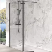 Volet pivotant Walk-in Premium Solo Design 45cm verre transparent profilé Noir mat - KINEDO Réf. PA8290NMTNE