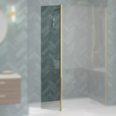 Volet pivotant Walk-in Premium Solo Design 45cm verre transparent profil� Or bross� - KINEDO R�f. PA8290DTNE