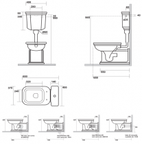 WC complet Waldorf réservoir mi-haut Blanc - Cristina Ondyna Réf. WD4116